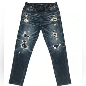 American Eagle Men’s AirFlex+ Temp Tech Patched Move Free Athletic Fit Jeans